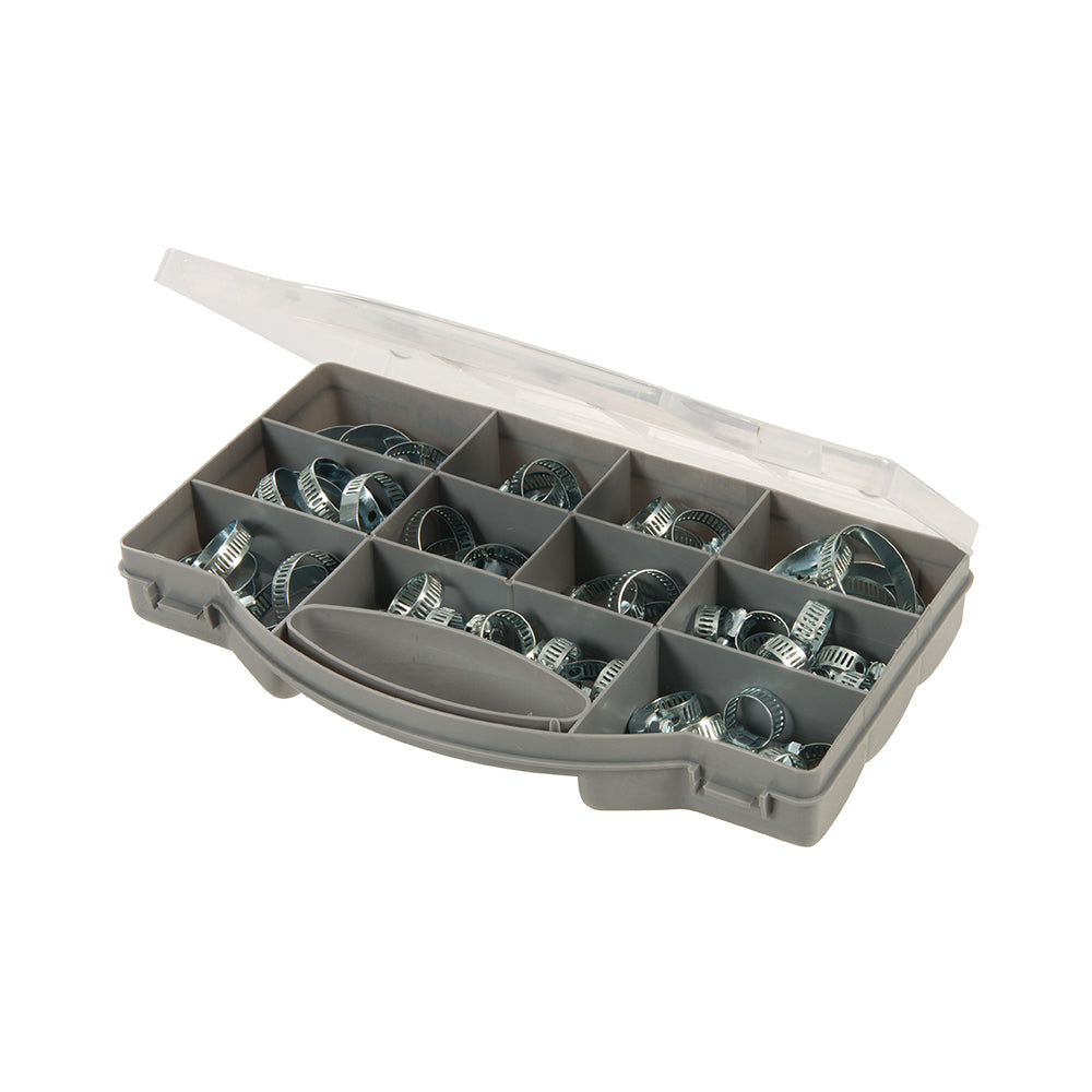 Hose Clips Clamps Selection Pack 5 Sizes, 60 Piece Kit. - 138252