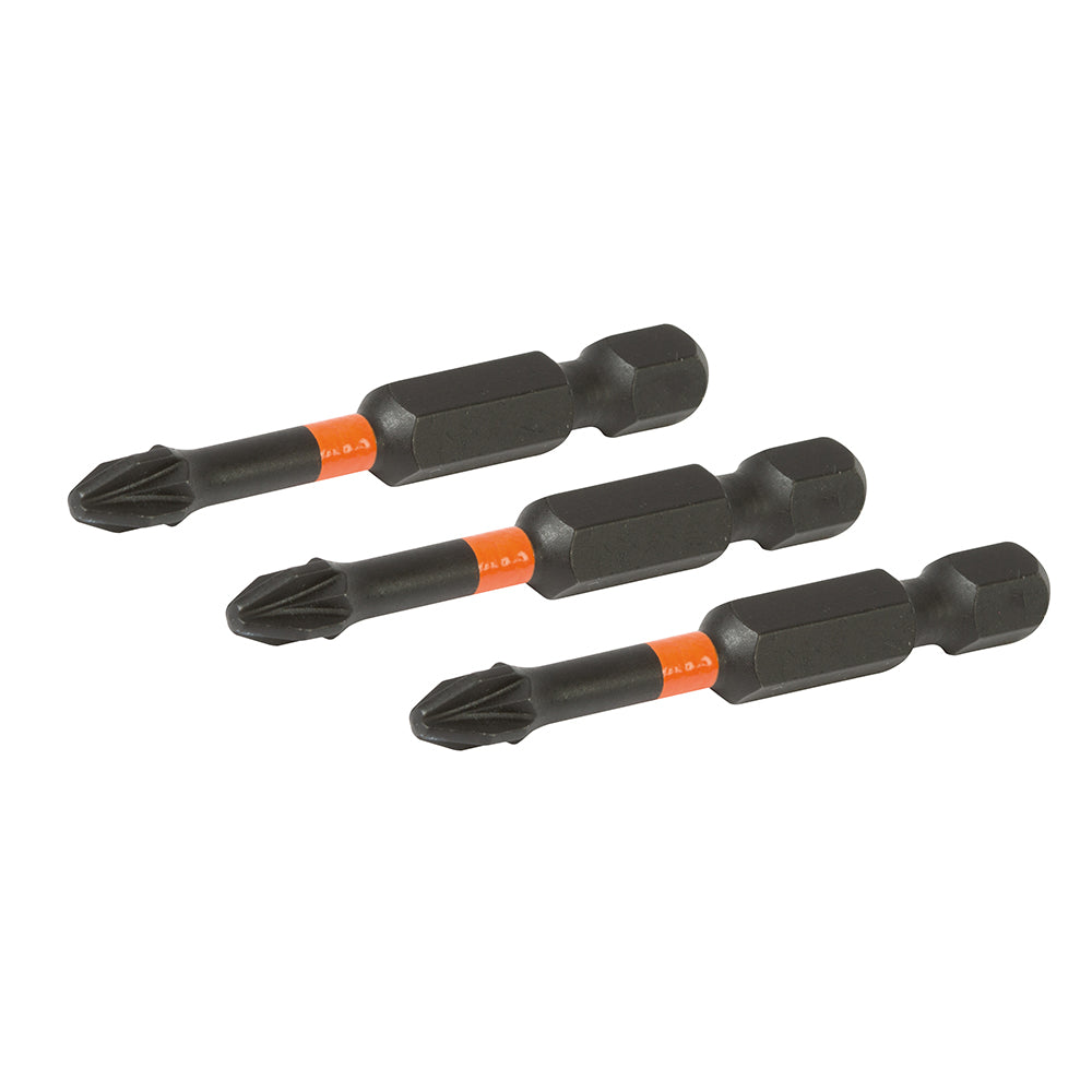 Pozi 50mm Screwdriver Battery Impact Bits 3pk PH2 - 577100