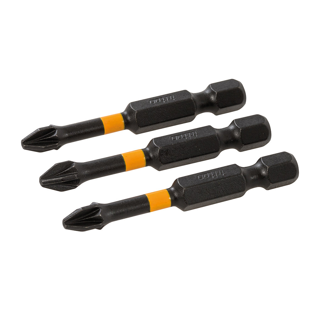 Pozi 50mm Battery Driver Impact Bits 3 pack PZ2 Triton - 740013