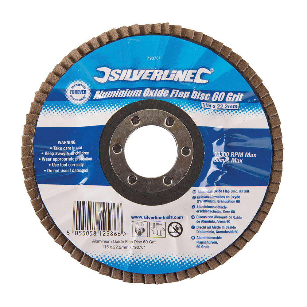 Aluminium Oxide Sanding Flap Disc For 115mm Angle Grinder 60 Grit. - 793761