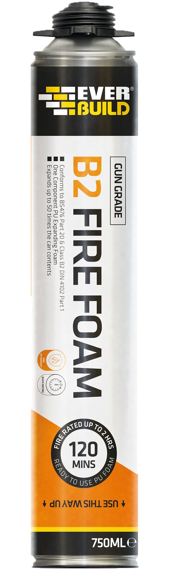 Everbuild B2 Professional Gun Grade Expanding Fire Foam , 750ML Can