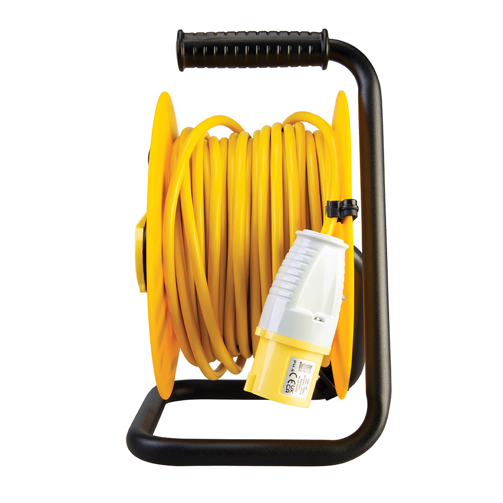 Defender 110 Volt Cable Reel Extension Lead 2 Gang Sockets 25m. E86450