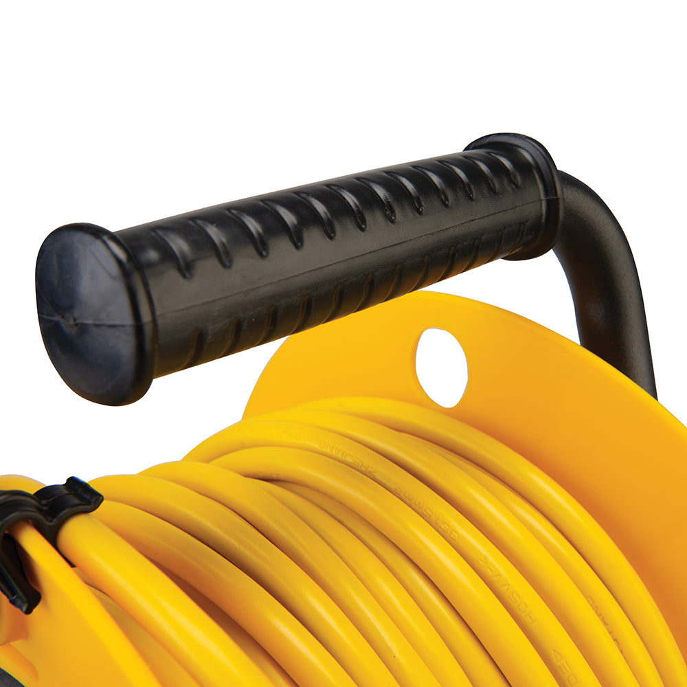 Defender 110 Volt Cable Reel Extension Lead 2 Gang Sockets 25m. E86450