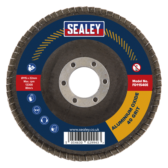 115mm Aluminium Oxide Flap Disc 40 Grit 22mm Bore