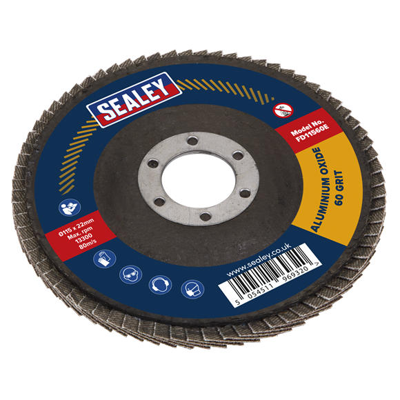 115mm Aluminium Oxide Flap Disc 60 Grit 22mm Bore