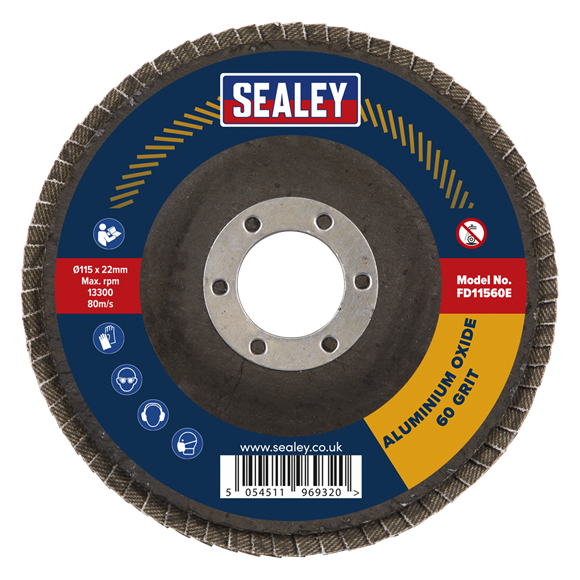 115mm Aluminium Oxide Flap Disc 60 Grit 22mm Bore