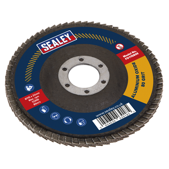 115mm Aluminium Oxide Flap Disc 80 Grit 22mm Bore