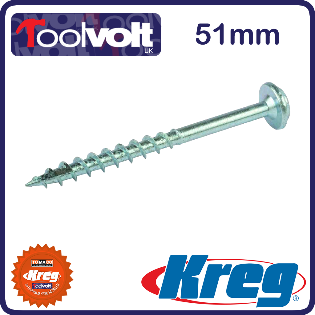 2000 Kreg Pocket Hole Screws SML-C2-2000 Washer Head Coarse 51mm 2" -TOP UP PACK