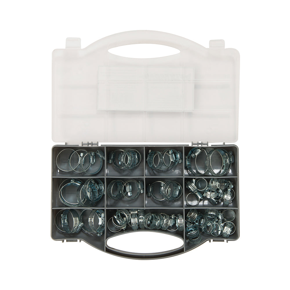 Hose Clips Clamps Selection Pack 5 Sizes, 60 Piece Kit. - 138252