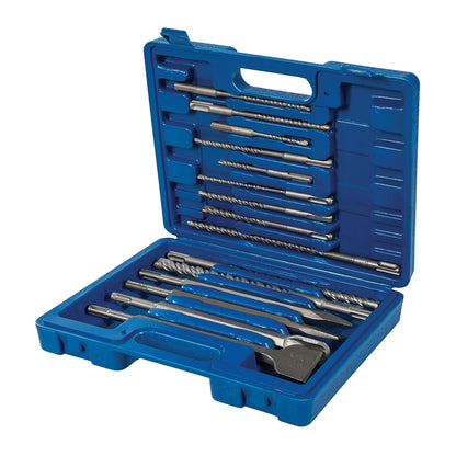 SDS Plus Masonry Drill Bit & Steel Set 15pce In Carry Case. - 196570