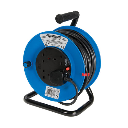 Cable Reel Extension Lead 240V Freestanding on Drum. 4 Gang 25 Meters. - 465510