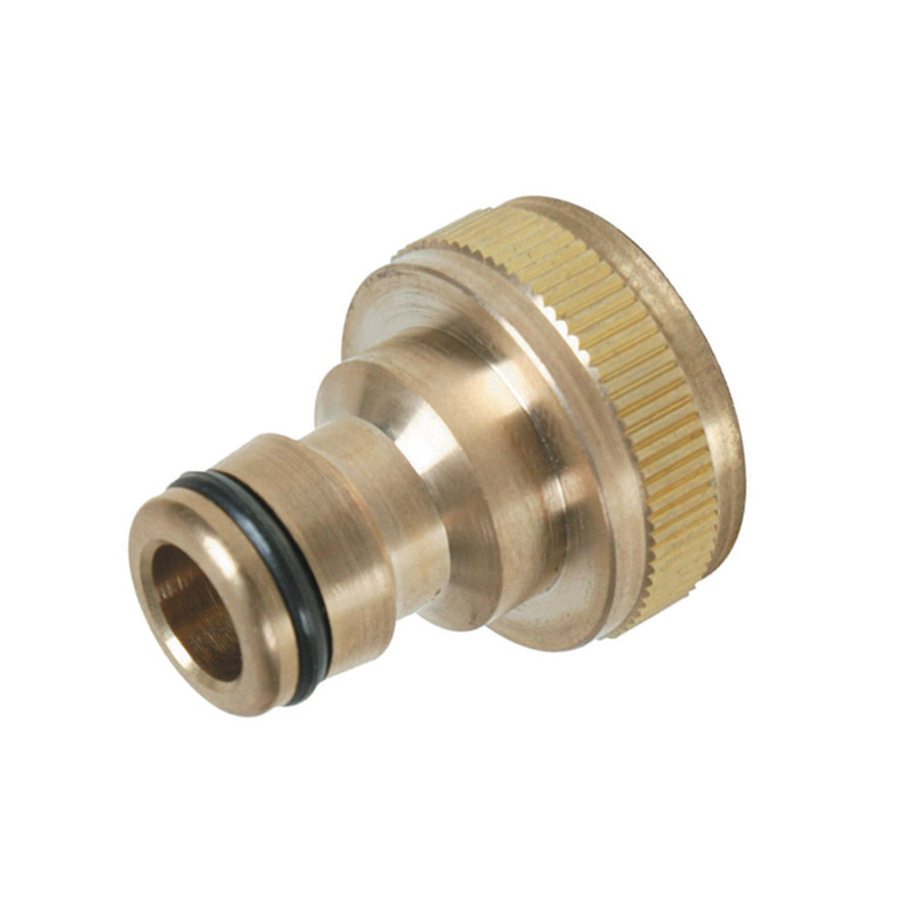 Brass Hose Pipe Tap Connector. Fits 3/4" Thread Outside Garden Tap - 598438