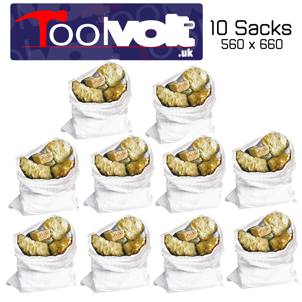 Heavy Duty Woven Builders Rubble Sacks Bags, 900 x 600mm or 560 x 660mm