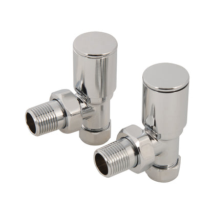 Towel Rail Radiator Valves Taps, 2pk Angled, Chrome, 15m -  784115