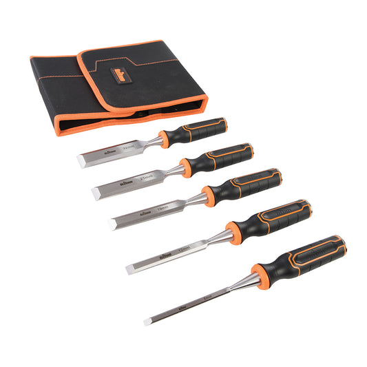 Expert Quality Wood Chisel Set 5pce 6mm, 12mm, 19mm, 25mm, 32mm - 823149