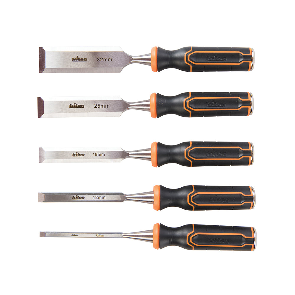 Expert Quality Wood Chisel Set 5pce 6mm, 12mm, 19mm, 25mm, 32mm - 823149