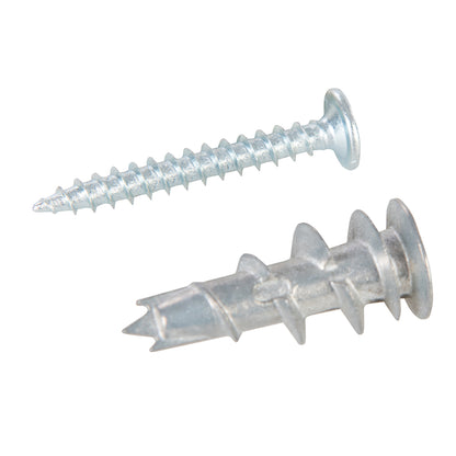 Plasterboard Wall & Ceiling Self Drill Fixings, Metal 100pk with Screws - 825735