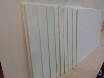 3mm Poplar Plywood sheets. 400 x 300mm. Sanded smooth ready for painting.