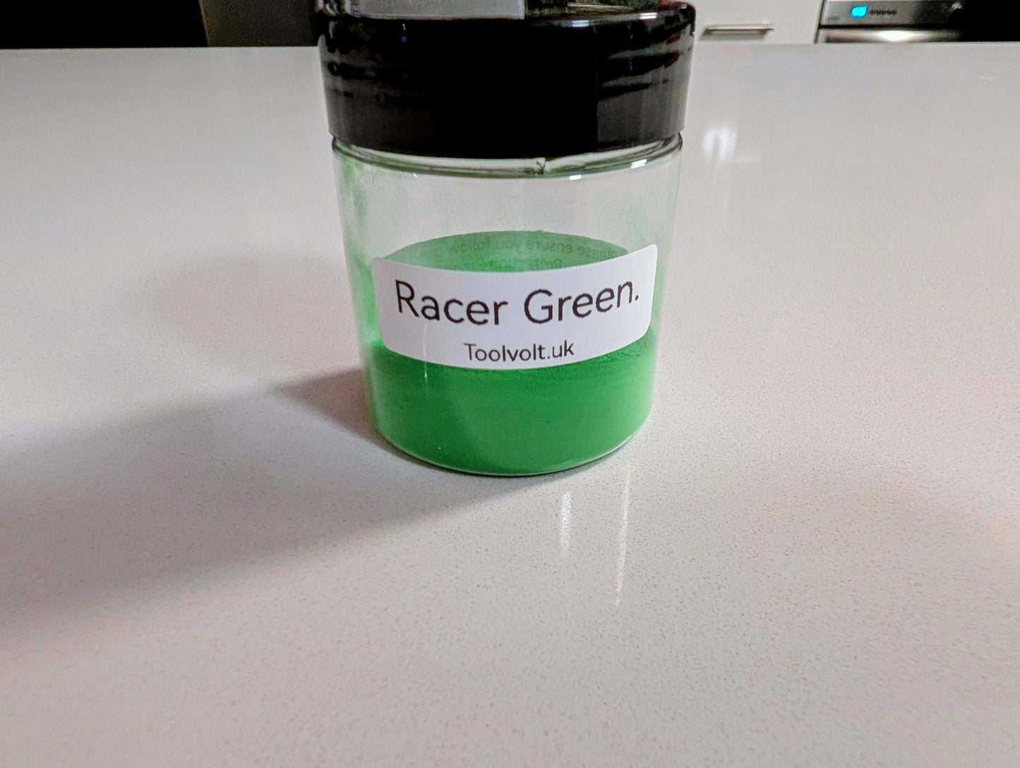 Polyester Powder Coat for laser engravers, Racer Green. 20 Grams