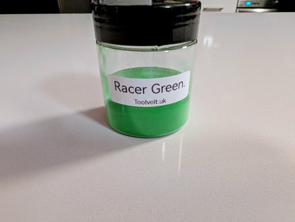 Polyester Powder Coat for laser engravers, Racer Green. 20 Grams