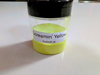 Polyester Powder Coat for laser engravers, Screamin Yellow. 20 Grams