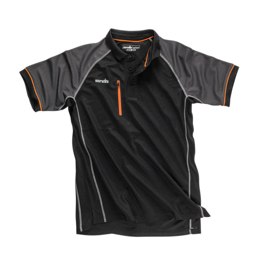 Scruffs Trade Active Polo Black T Shirt Medium. - T54435