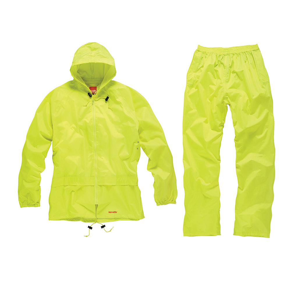 Scruffs Waterproof Rain Suit Hi-Vis Yellow. Large - T54555