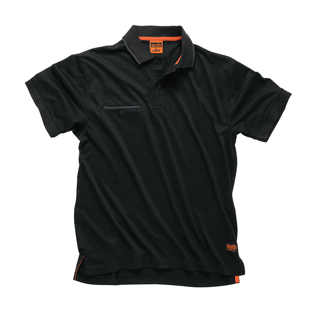 Scruffs Worker Polo Black T Shirt Large . - T54663