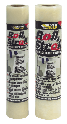 Roll & Stroll Contract Grade Self Adhesive Carpet Protector, Dust Sheet. 50M